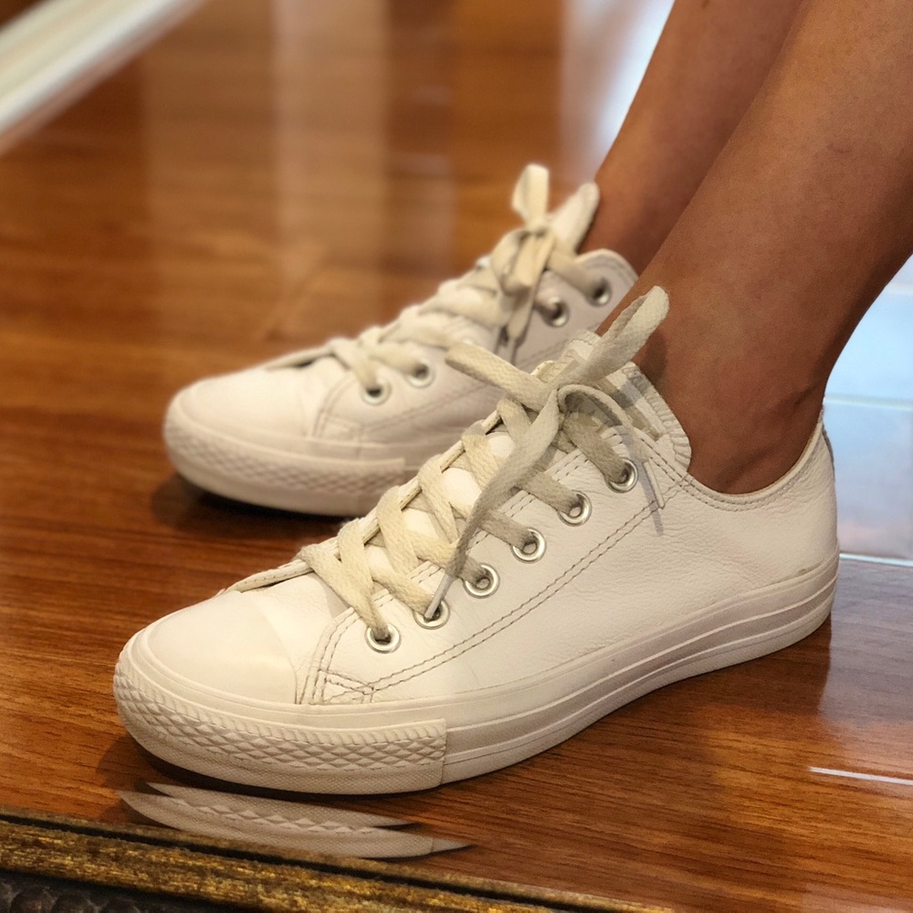 Converse All Star White Leather Low Top